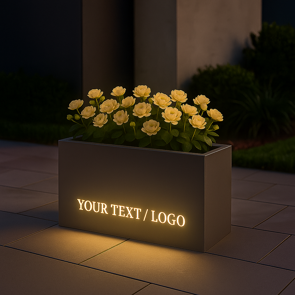 Illuminated Rectangular Planters